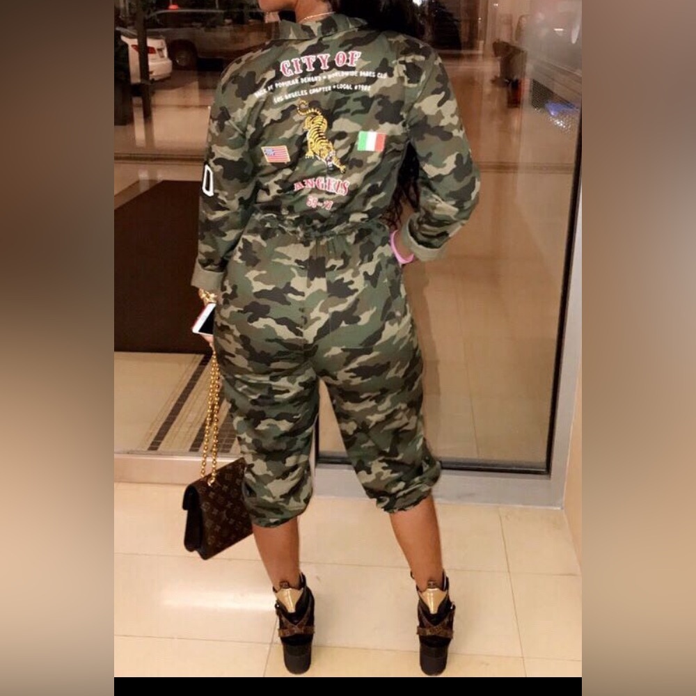Army fatigue jumpsuit